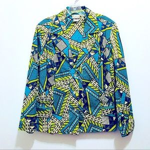 Vintage Women’s Paisley Colorful Abstract Blazer